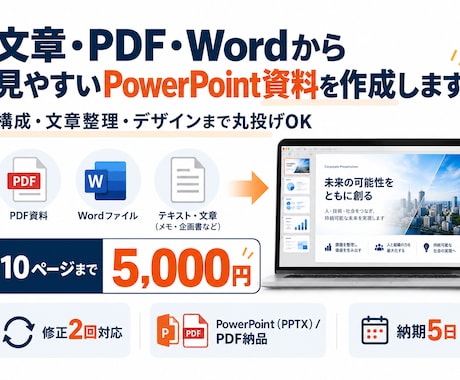 文章やPDFから資料を作成しまます イメージ1