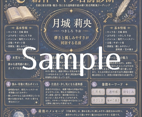 創作キャラの名前の印象・魅力を診断します 名前から感じる性格・雰囲気・気になる違和感を読み解きます イメージ2