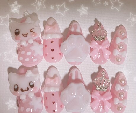 女児向けのネイルチップを作成します 平成感を取り込んだ可愛いを提供 イメージ2