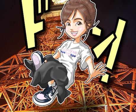 かわいいデフォルメイラスト(似顔絵)を制作します 思い出の場所やモノといつでも一緒にいれるイラストです イメージ1