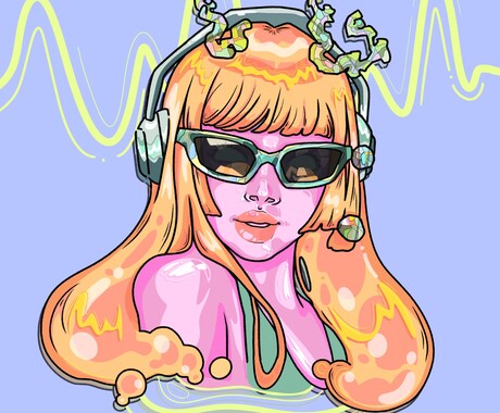 手描き！うるツヤでポップなイラスト作成します ゼリーのようなうるツヤ感と、少し奇妙なデザインが特徴。 イメージ2