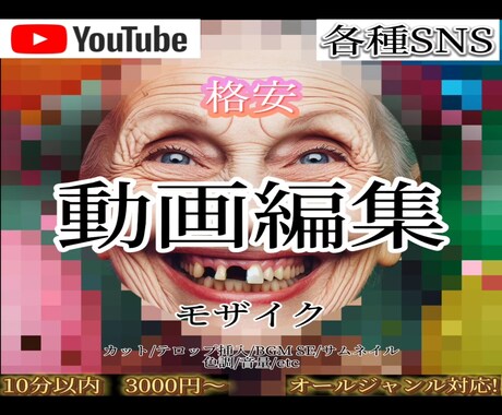 モザイク加工します シンプルに格安で動画編集、モザイク処理を行います！ イメージ1