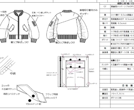 アパレル縫製仕様書作成します 布帛メイン・キレイ目～カジュアルまで相談しながら作成致します イメージ1