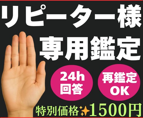 リピーター様専用✨手相フォロー回答＆再鑑定します 質問だけでもOK！手相の変化をみる特別再鑑定オプションあり✨ イメージ1