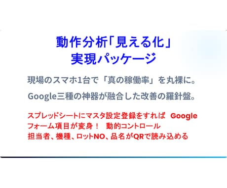 製造現場の動作分析　「見える化」実現します スマホ１台で真の稼働状況を丸裸に出来　分析します イメージ2