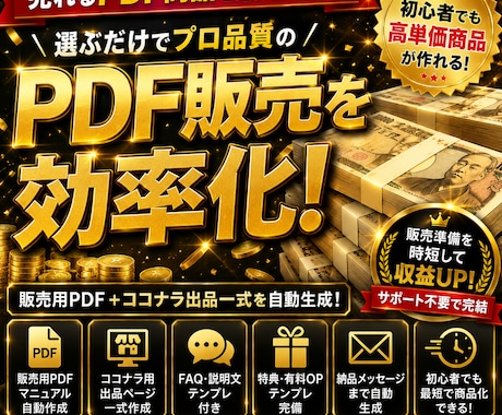 選ぶだけでPDF商品を量産する方法提供致します AI初心者でも販売用PDFを最短作成 イメージ1