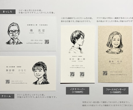 印刷込◆ラフタッチ似顔絵名刺おつくりします イメージ1