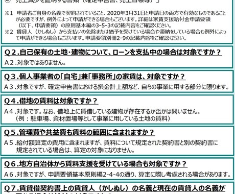 家賃支援給付金の疑問点お答えします 家賃支援給付金の疑問にお答えします。不備対応についてもOK！ イメージ2