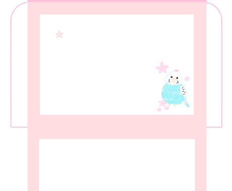 セキセイインコの便箋セット売ります 桜セキセイインコの便箋セットです。(A4) イメージ2