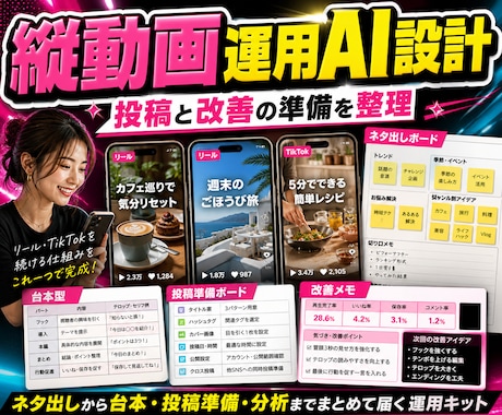 リール/TikTok運用をAIで設計します 短尺投稿の流れを迷わず回せるを整理 イメージ1