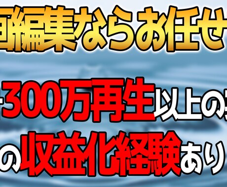 youtube用の動画編集に自信があります 100本以上の納品と複数エンタメ系チャンネルで収益化実績あり イメージ1
