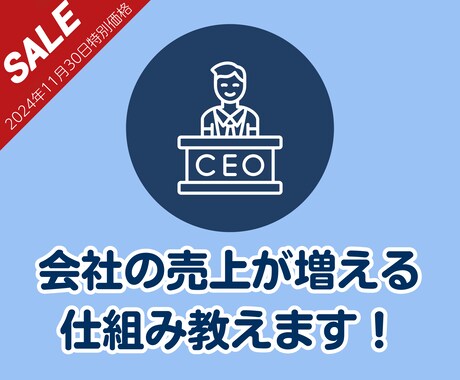 営業の仕組みが分からない社長へ営業コンサルします 経営者限定：会社の売上が増える仕組みと管理方法をお伝えします イメージ1