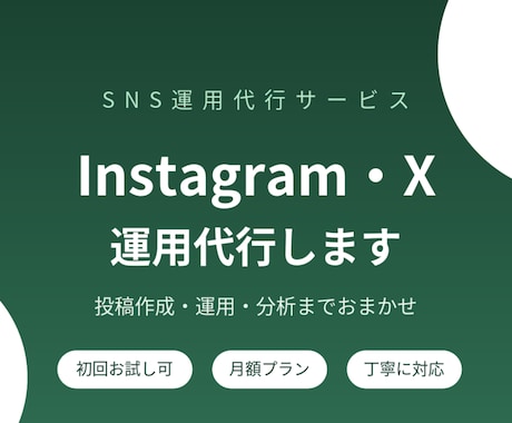 Instagram・X運用を丸ごと代行します AI活用で高品質な投稿を素早くご提案します イメージ1