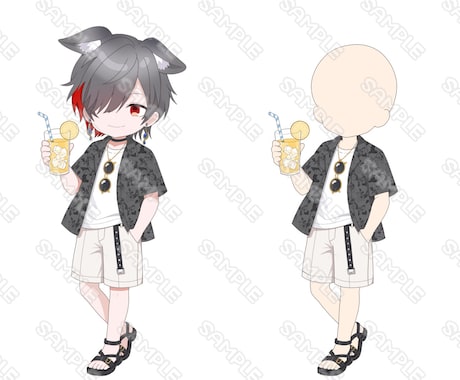 量産型SD！男の子イラストを描かせていただきます 量産型✕夏モチーフSD イラスト受付 イメージ2