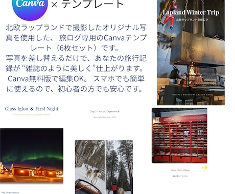 北欧旅行テンプレート（6枚セット）お渡しします イメージ1
