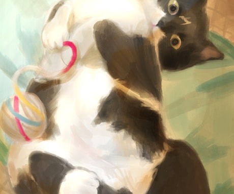 しあわせな雰囲気の愛犬・愛猫ちゃん描きます ふわふわな毛並みをかわいく再現！大事な家族の誕生日などに！ イメージ2