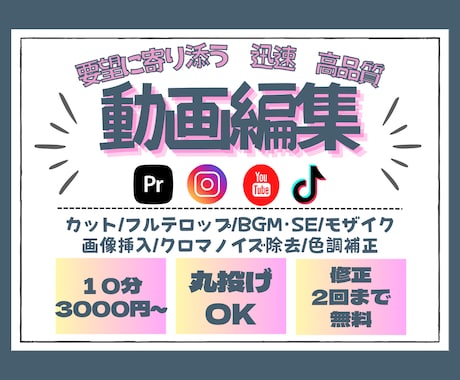 要望に寄り添う、動画編集いたします ていねいに、迅速に対応いたします イメージ1
