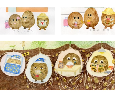 オリジナル絵本キャラクター描きます 透明水彩と色鉛筆を使って絵本に命を吹き込みましょう イメージ2
