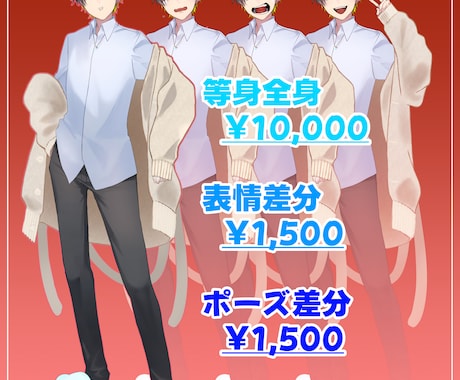 必要な等身イラスト描きます 等身キャラを最安￥5,000で描きます イメージ2
