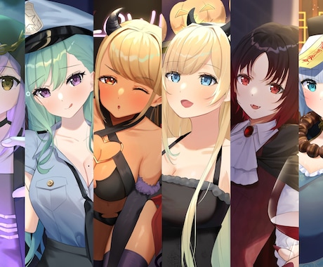 ご希望の女性キャライラストを描きます 一枚絵、立ち絵、グッズイラストなど イメージ1