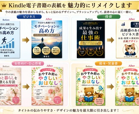 Kindle電子書籍の表紙を魅力的にリメイクします 今の表紙を、より魅力的な一冊へ。 イメージ2