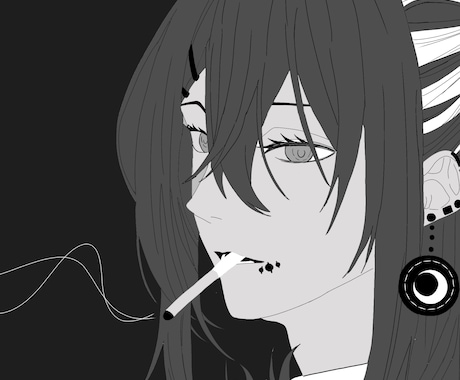 一服してる男の人をイメージで描いてます イメージ1