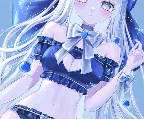 商用利用込！可愛い女の子のイラスト描きます 透明感のあるキラキラしたイラストが得意です！ イメージ2