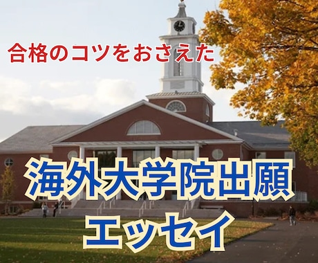 合格につながる海外大学院出願エッセイを作ります アメリカ大学院卒業のコンサルタントが英語エッセイ完成を支援 イメージ1