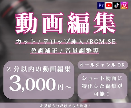 ハイクオリティなショート動画の動画編集をします 複数素材を繋ぎ合わせた動画も作成可能です！ イメージ1