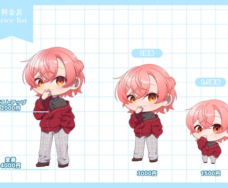 きゅるきゅるなSDキャラを制作します オプション各種取り揃えています！グッズや動画に使用可能！ イメージ2