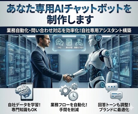 あなた専用AIチャットボットを制作します 問い合わせ自動化・業務効率化をAIで実現 イメージ1