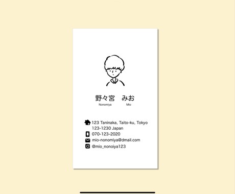 初回・特別価格！シンプル似顔絵名刺、作成します 雰囲気がある、温かみのある手書きのイラストです◎ イメージ2