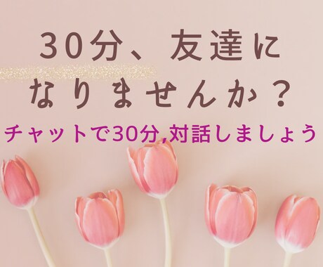 気軽に30分、チャットでお話し相手になります 話し相手が欲しいあなたに、温かな30分をお届け イメージ1