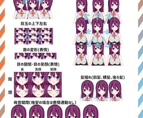 Live2Dモデル制作いたします Vtuber向け！FaceRig対応Live2Dモデル制作！ イメージ2