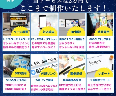 格安で名刺に記載可能なオシャレなHP制作いたします 格安なのにオシャレなデザイン。個人事業主・中小企業向けのHP イメージ2