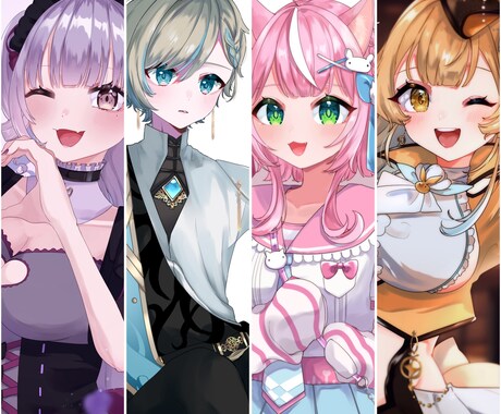 VTuber･Vライバー用立ち絵制作します サムネイルに！記念配信に！使いやすくてカワイイ♡ イメージ2