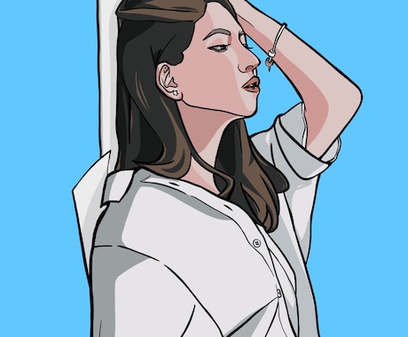 写真を元にアニメ塗りで人物イラストを作成します ハッキリとした画風が好みの方にお勧めです。 イメージ2