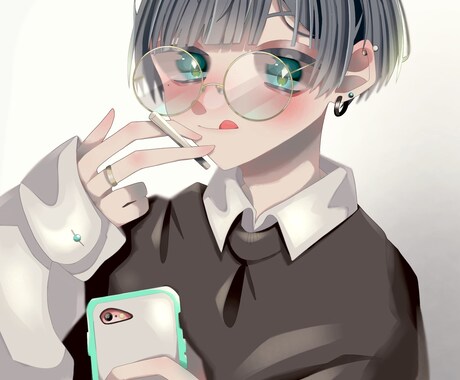 モノクロチックの少年少女描きます モノクロチックな雰囲気暗めのイラストです！ イメージ2