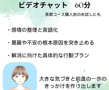 心の中にある葛藤や不安の原因を突き止め、解消します 早朝深夜対応可★長期プラン購入前のお試しでもご利用ください イメージ1