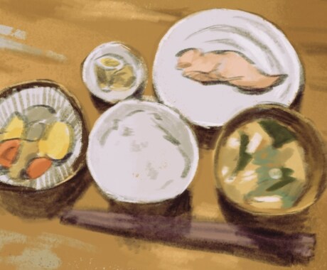美味しさが伝わる食べ物イラストを描きます 写真やイメージを元に、アナログタッチで食べ物を描きます。 イメージ2