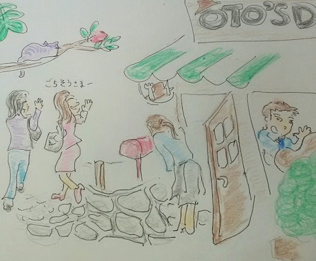 飲食店の紹介イラストを描きます お店の雰囲気、おすすめメニューなどを旅行記のように。 イメージ1