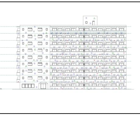 下地（躯体）補修図面をＪＷ－ＣＡＤで作成します 補修箇所の集計、建物図面自体の作成にも対応できます イメージ1
