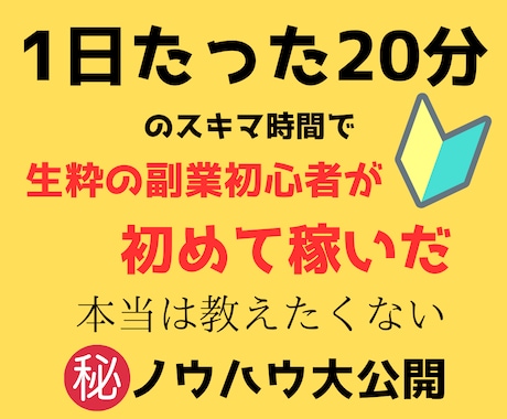 ヤバすぎ！生粋の副業弱者が初めて稼いだ手法教えます 1日20分のみ！ド素人がスマホで戦う〝需要を突く〟秘密の手法 イメージ2