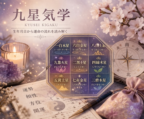 九星気学で相性を鑑定します 恋愛・結婚・複雑な関係も本質の相性を丁寧に鑑定します。 イメージ1