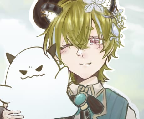 アイコンイラスト承ります 中性的・透明感・雰囲気重視なイラストをお探しの方へ！ イメージ1