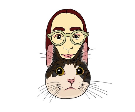 似顔絵実績が100件にいくまで1500円で描きます かわいいペットや、動物と一緒のイラストです。 イメージ1