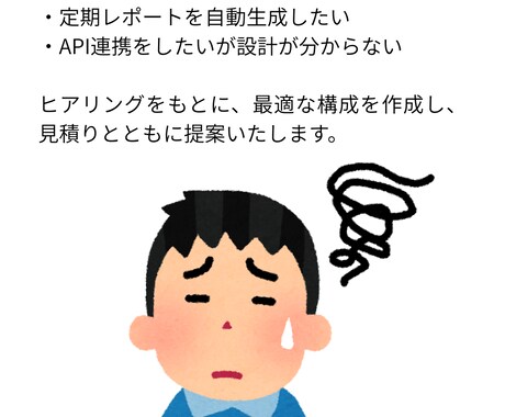 データ・API連携自動化を提案〜構築まで対応します 手作業ゼロへ。API連携・データ集計を自動化します イメージ1