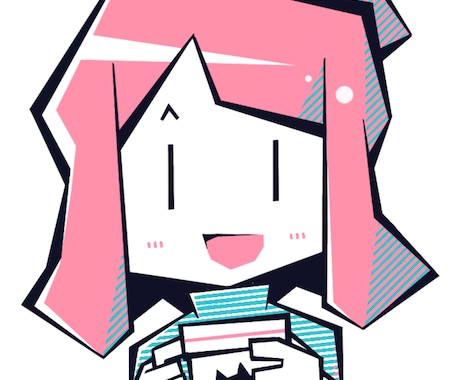 カクカクなイラスト描きます 角ばってるけど可愛らしいカクカクなイラストはいかがですか イメージ2