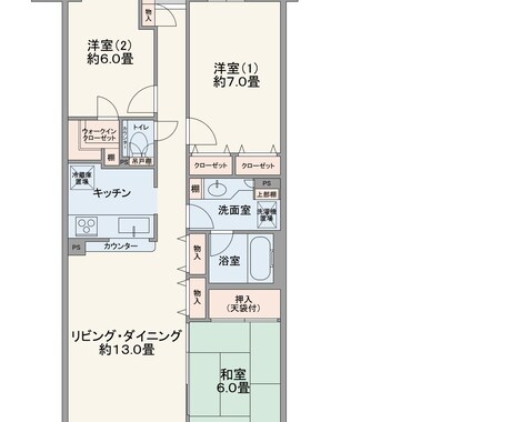 不動産広告用、マンション・一戸建間取り図作成します 可愛いポップなものから本格的な分譲マンション用までご相談可能 イメージ2