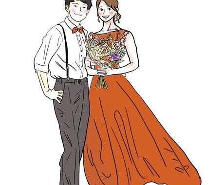 結婚式のアイテムに使えるイラストを描きます 写真を元にイラストを作成して画像でお届けします◎ イメージ2